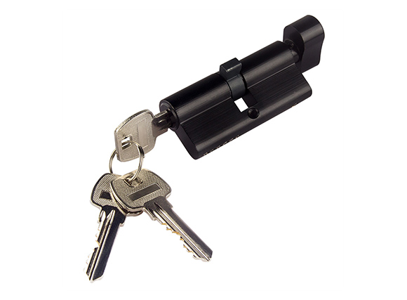 black cylinder lock