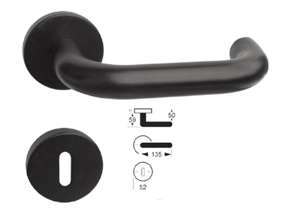 Black door handle
