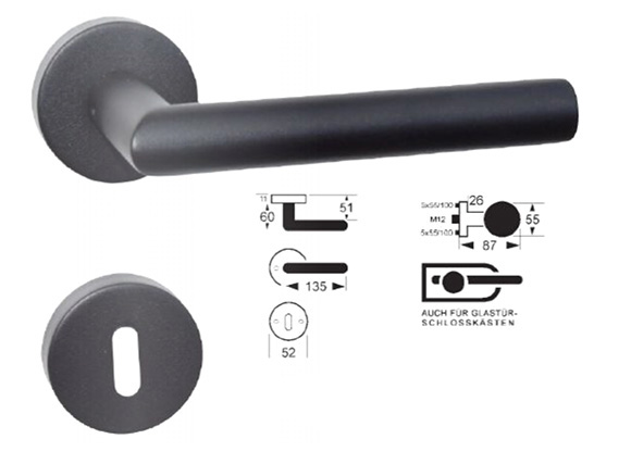 Black stainless steel door handles