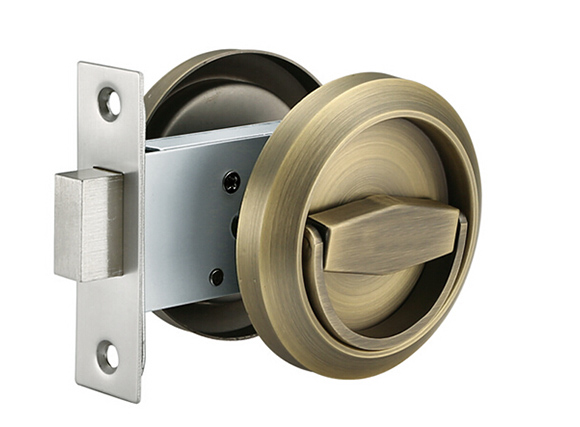 Stainless Steel 304 Cup Handle Recessed Door Locks Cabinet Invisible Pull Handle Fire Proof Set Disk Ring Lock-in Door Locks
