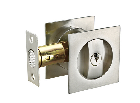 zinc alloy square sliding pocket door bathroom lock