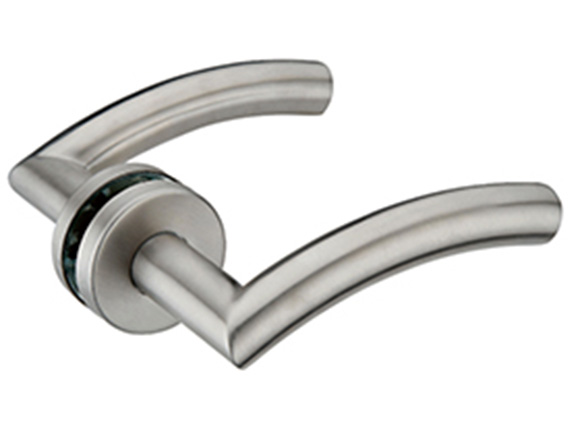 Stainless Steel Lever On Rose Door Handles Satin